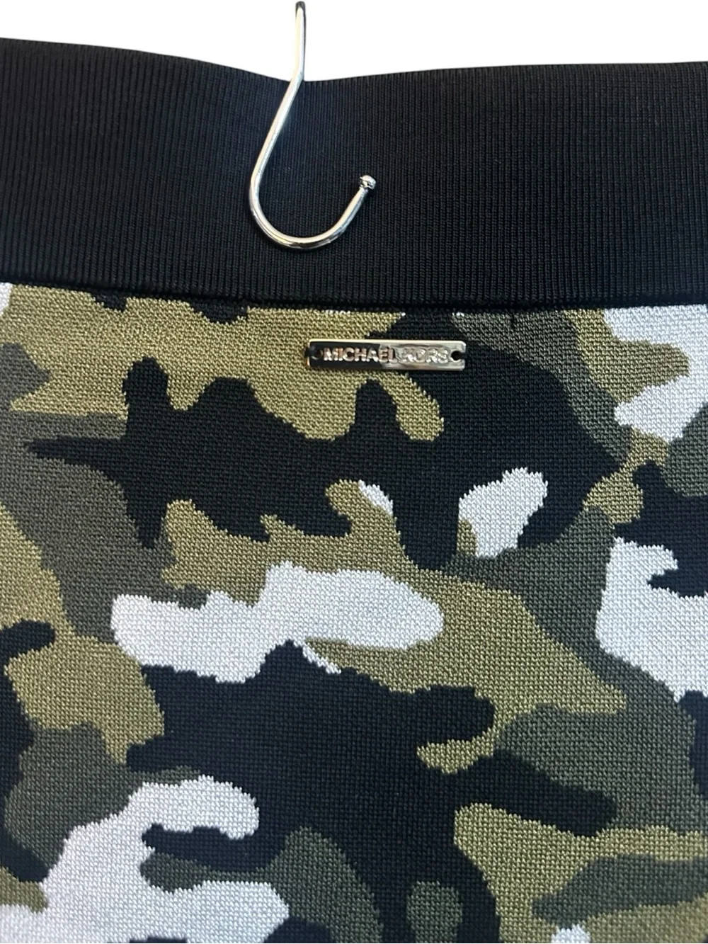 Michael Michael Kors Knit Camo Pencil Skirt Black Green Size L